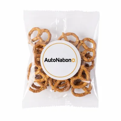 1oz. Goody Bags - Salted Mini Pretzels - Custom Canvas Now