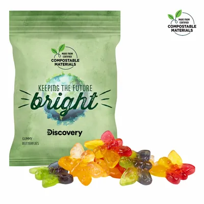 2oz. ECO-Digibag, Compostable & Full Color, Gummy Butterflies - Custom Canvas Now