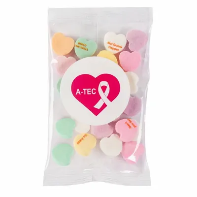 1oz. Goody Bags - Imprinted Conversation Hearts - Custom Canvas Now