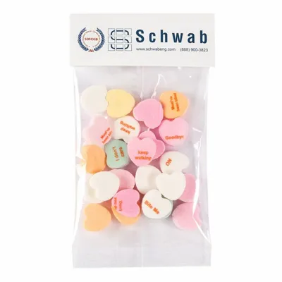 Small Header Bags - Imprinted Conversation Hearts - Custom Canvas Now