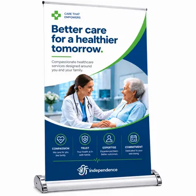Desktop Roll Up Banner - Custom Canvas Now