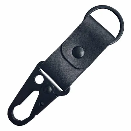 Leather Button Keychain