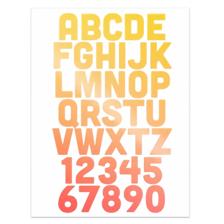 Alphanumeric Heat Transfer Patches - Custom Canvas Now