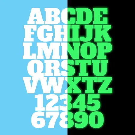 Alphanumeric Glow In The Dark Patches - Custom Canvas Now