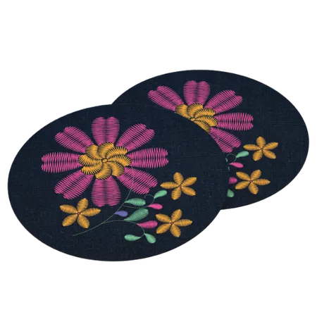 Cotton & Linen Embroidered Coasters - Custom Canvas Now