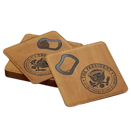 Leather Bottle Opener Coaster - Custom Canvas Now