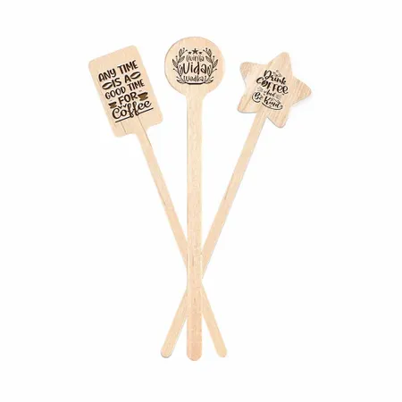 Wooden Shaped Stir Sticks Wooden Shaped Stir Sticks - Custom Canvas Now