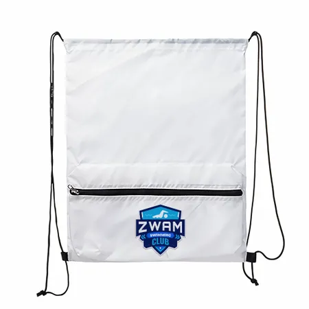 Zip Pocket Drawstring Bag Zip Pocket Drawstring Bag - Custom Canvas Now