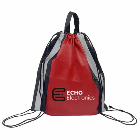 Reflective Side-Strip Drawstring Bag Reflective Side-Strip Drawstring Bag - Custom Canvas Now