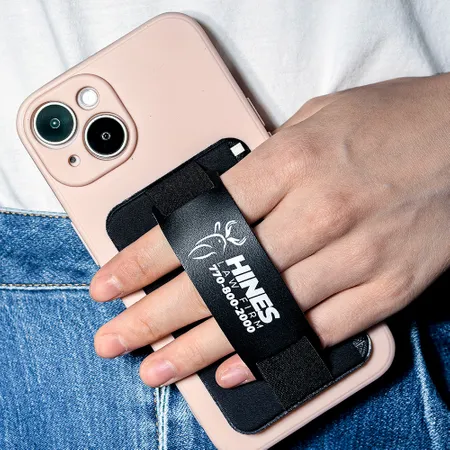 Leather Phone Wallet with Hand Grip - Custom Canvas Now