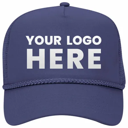 Otto 5 Panel Mid Pro Mesh Back Trucker Hat, Cotton Blend Twill Rope Cap - 39-071 - Custom Canvas Now