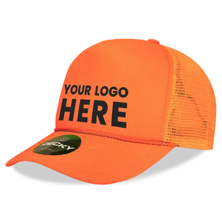 Decky 221 Neon Foam Trucker Cap, 5-Panel Mesh Back Hat - Custom Canvas Now