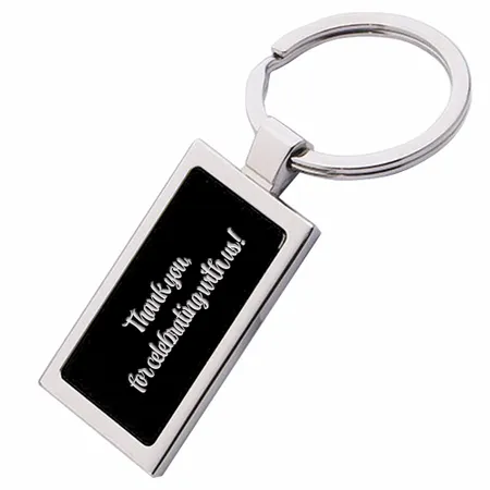 Colored Rectangle Metal Keychain