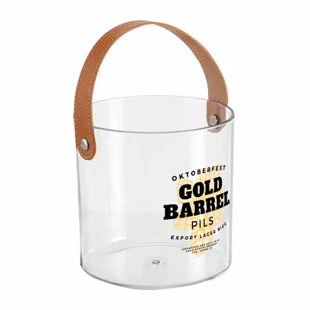 Leather-Strap Clear Drink Buckets - Custom Canvas Now