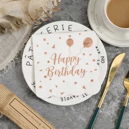 Scallop Foil Stamped Napkins - Custom Canvas Now