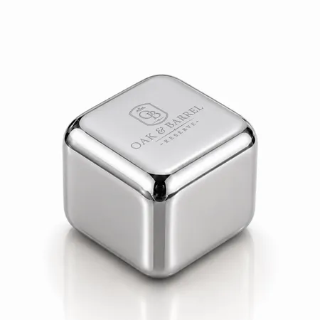 Silver Stainless Steel Ice Cubes - Custom Canvas Now