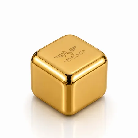 Gold Stainless Steel Ice Cubes - Custom Canvas Now