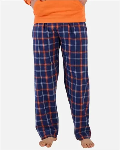 Varsity Navy Orange Plaid