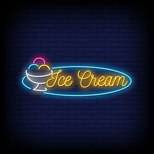 Ice Cream Shop Neon Sign - Custom Canvas Now