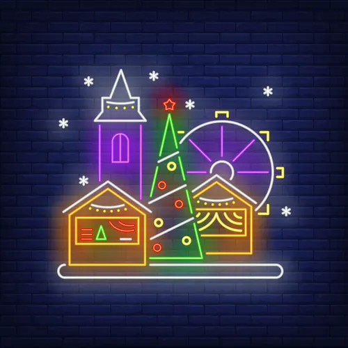 Christmas Fun Fair Neon Sign - Custom Canvas Now