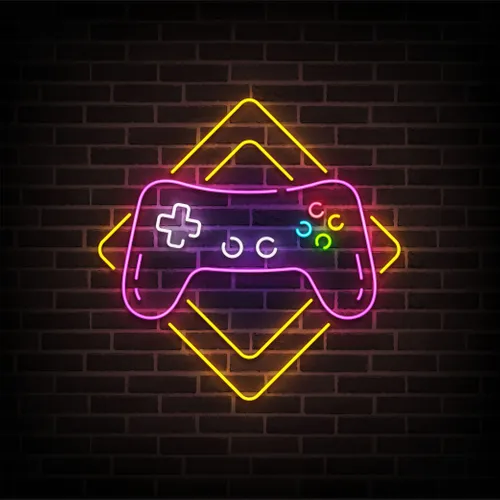 Gamer Joystick Neon Sign - Custom Canvas Now