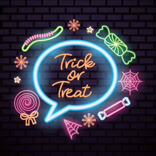 Cutie Trick Or Treat Neon Sign - Custom Canvas Now