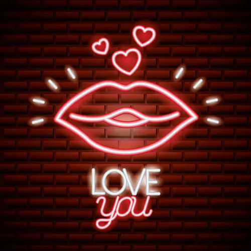 Lips with Love You Neon Sign - Custom Canvas Now