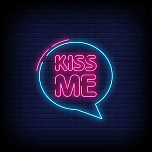Kiss Me Neon Sign - Custom Canvas Now