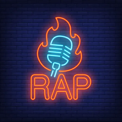 Rap Microphone Flame Neon Sign - Custom Canvas Now