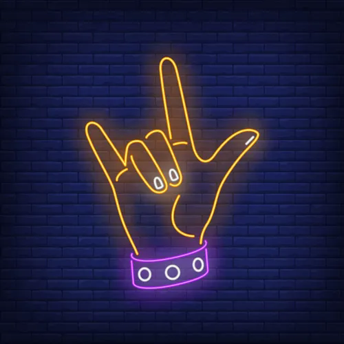 Rock Gesture Neon Sign - Custom Canvas Now