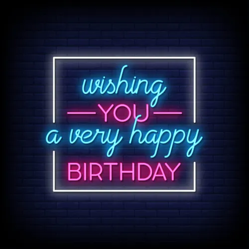 Wishing You A Very Happy Birthday Neon Sign - Custom Canvas Now