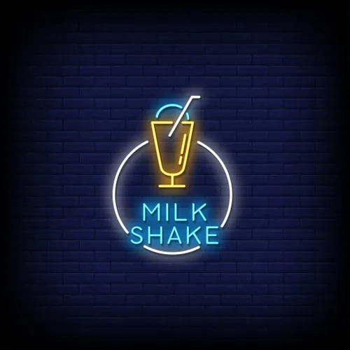 Milk Shake Neon Sign - Custom Canvas Now