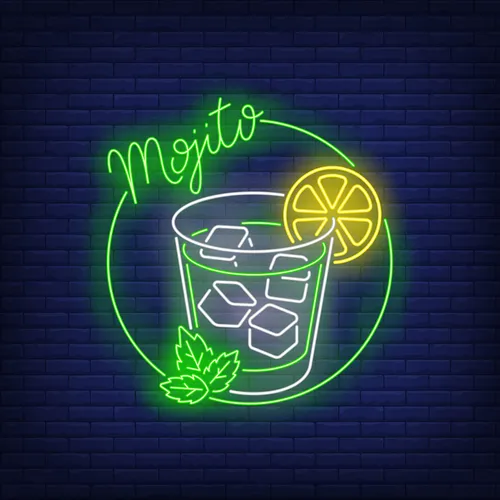 Mojito Drink Neon Sign - Custom Canvas Now
