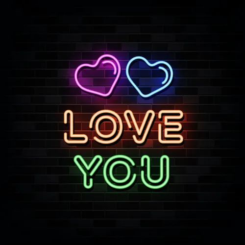 Love You Neon Sign - Custom Canvas Now