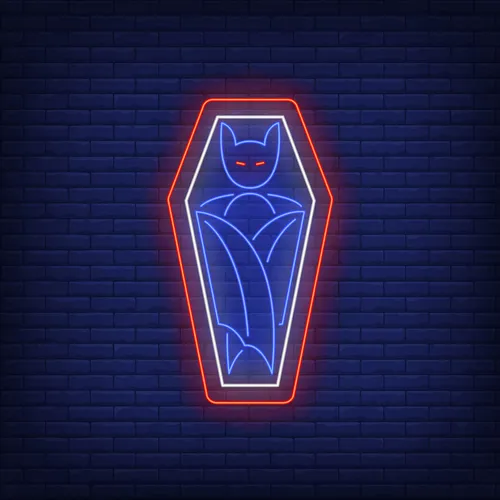 Vampire Coffin Neon Sign - Custom Canvas Now