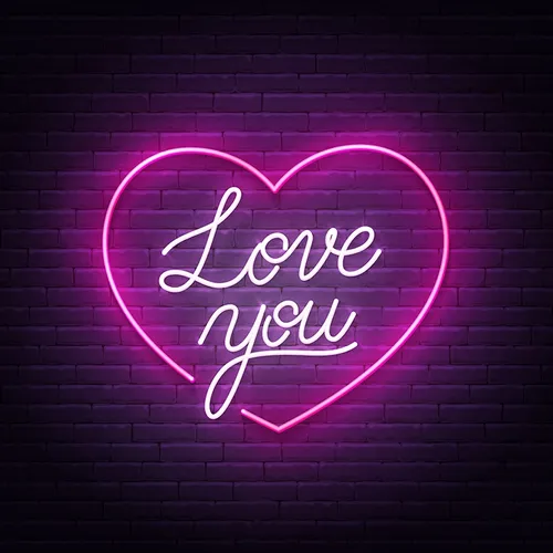Pink Love You Neon Sign - Custom Canvas Now