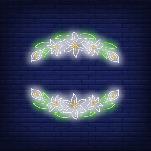 White Flower Neon Sign - Custom Canvas Now