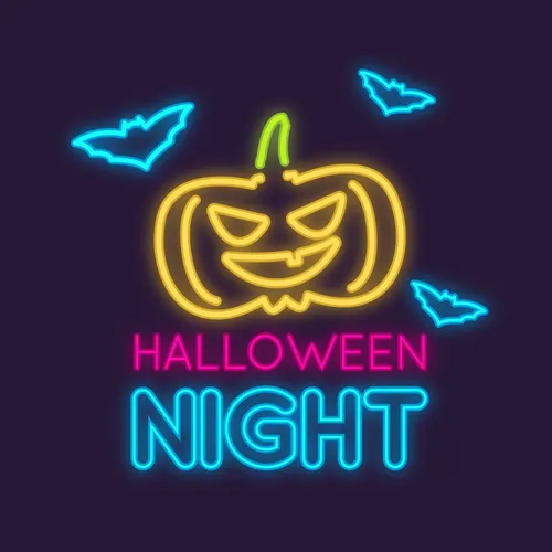 Pumpkin Halloween Night Neon Sign - Custom Canvas Now