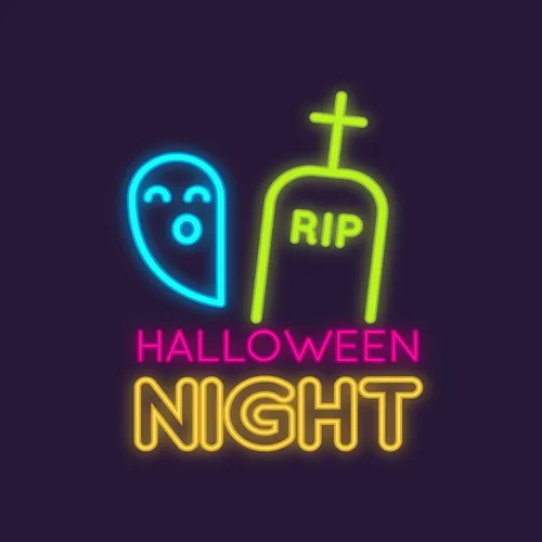 RIP Ghost Halloween Night Neon Sign - Custom Canvas Now