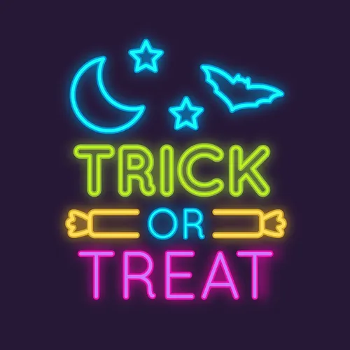 Trick Or Treat Neon Sign - Custom Canvas Now
