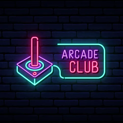 Retro Joystick Arcade Club Neon Sign - Custom Canvas Now