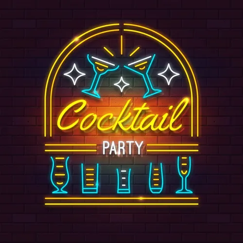 Cocktail Party Neon Sign - Custom Canvas Now