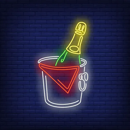 Wine in Ice Bucket Neon Sign - Custom Canvas Now