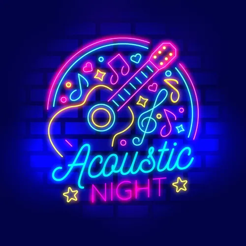 Acoustic Night Party Neon Sign - Custom Canvas Now