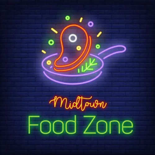 Midtown Food Zone Neon Sign - Custom Canvas Now