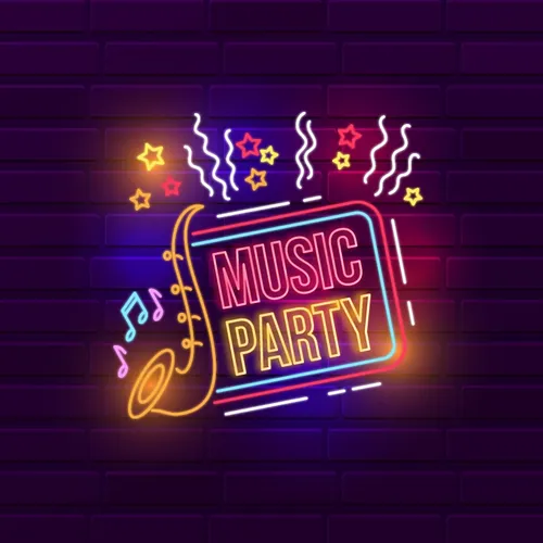 Music Party Neon Sign - Custom Canvas Now