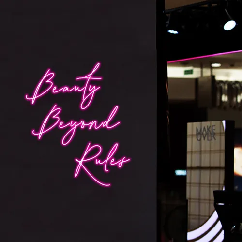 Beauty Beyond Rules Neon Sign - Custom Canvas Now