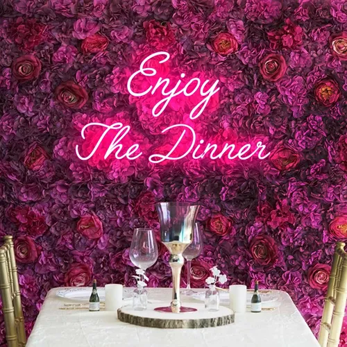 Enjoy The Dinner Neon Sign - Custom Canvas Now
