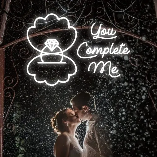 You Complete Me Neon Sign - Custom Canvas Now