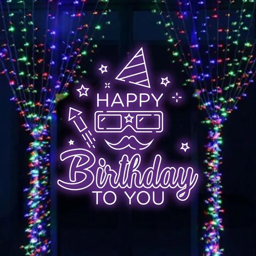 Happy Birthday Goggles  Neon Sign - Custom Canvas Now